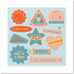 Positive Daily Affirmations - Retro Colors Posters and Art